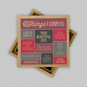 Personalised 10 Things I Love About You Photo Box