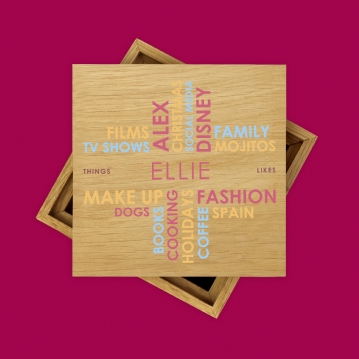 Personalised Likes Wooden Photo Box