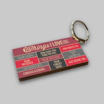 10 Things I Love About You Personalised Keyring