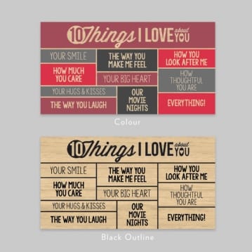 10 Things I Love About You Personalised Keyring