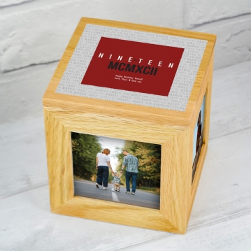 Personalised Roman Numeral Wooden Photo Box