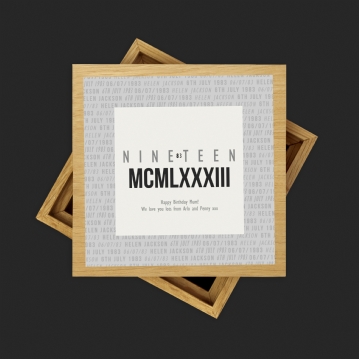 Personalised Roman Numeral Wooden Photo Box