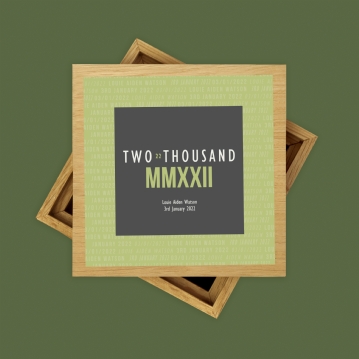 Personalised Roman Numeral Wooden Photo Box