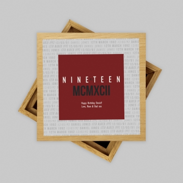 Personalised Roman Numeral Wooden Photo Box