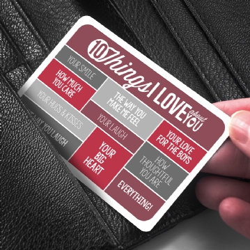 10 Things I Love About You Personalised Wallet Insert