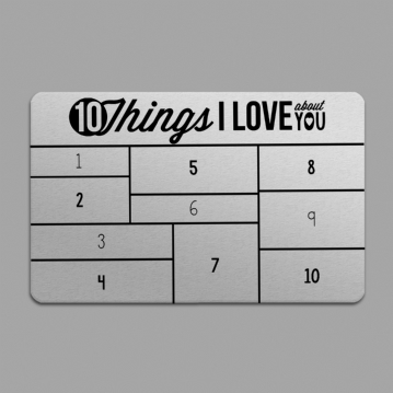 10 Things I Love About You Personalised Wallet Insert