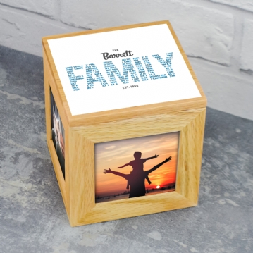 Personalised Family Name Photo Cube