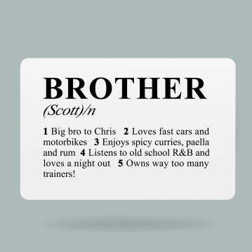 Personalised Dictionary Definition Wallet Insert
