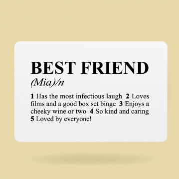 Personalised Dictionary Definition Wallet Insert
