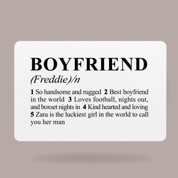 Personalised Dictionary Definition Wallet Insert