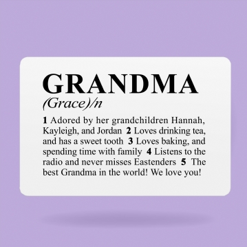 Personalised Dictionary Definition Wallet Insert