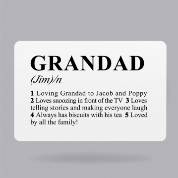 Personalised Dictionary Definition Wallet Insert