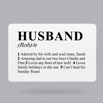 Personalised Dictionary Definition Wallet Insert