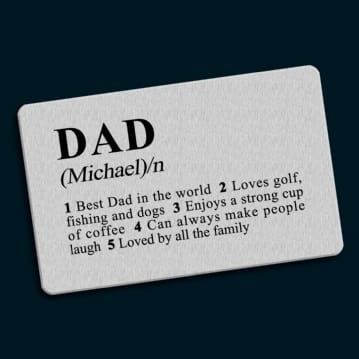 Personalised Dictionary Definition Wallet Insert