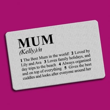 Personalised Dictionary Definition Wallet Insert