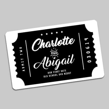 Personalised Cinema Ticket Wallet Insert | Find Me A Gift