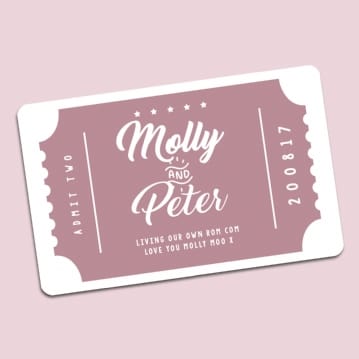 Personalised Cinema Ticket Wallet Insert | Find Me A Gift