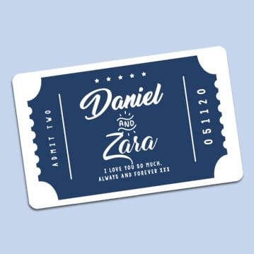 Personalised Cinema Ticket Wallet Insert | Find Me A Gift