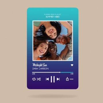 Personalised Music Streaming Wallet Inserts