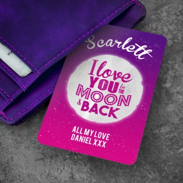 Personalised Love You to the Moon and Back Wallet/Purse Insert