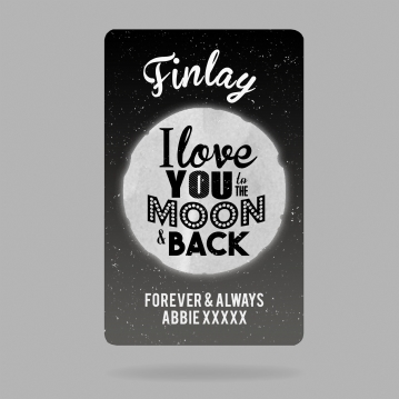 Personalised Love You to the Moon and Back Wallet/Purse Insert