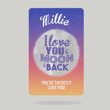 Personalised Love You to the Moon and Back Wallet/Purse Insert