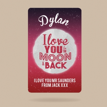 Personalised Love You to the Moon and Back Wallet/Purse Insert