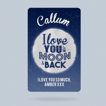 Personalised Love You to the Moon and Back Wallet/Purse Insert