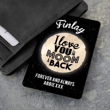 Personalised Love You to the Moon and Back Wallet/Purse Insert
