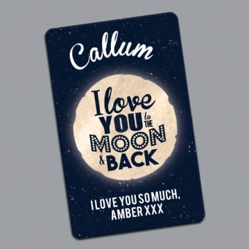Personalised Love You to the Moon and Back Wallet/Purse Insert