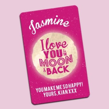 Personalised Love You to the Moon and Back Wallet/Purse Insert