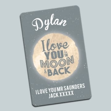 Personalised Love You to the Moon and Back Wallet/Purse Insert