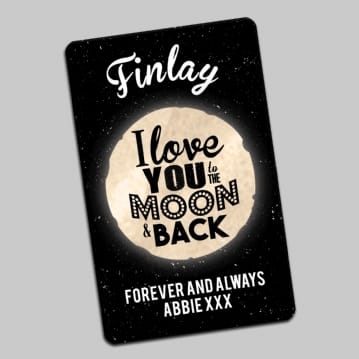 Personalised Love You to the Moon and Back Wallet/Purse Insert