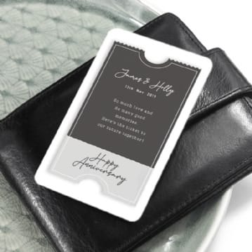 Personalised Anniversary “Ticket To Our Future” Wallet/Purse Insert