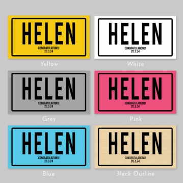 Registration Plate Personalised Name Keyring