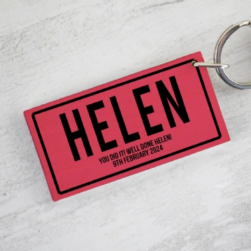 Registration Plate Personalised Name Keyring