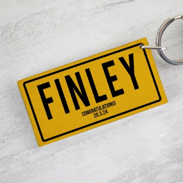 Registration Plate Personalised Name Keyring