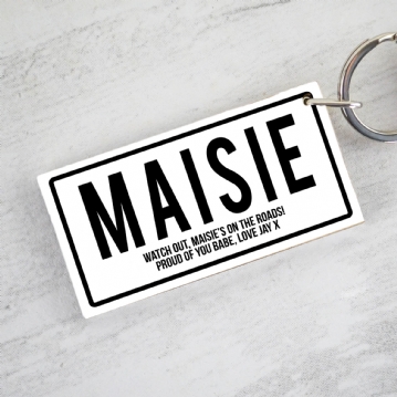 Registration Plate Personalised Name Keyring