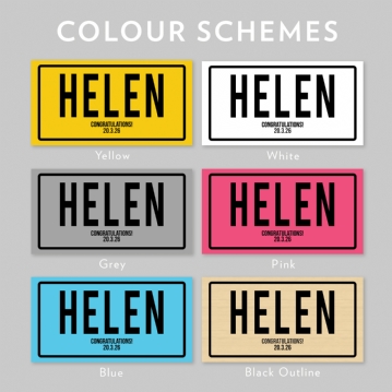 Registration Plate Personalised Name Keyring