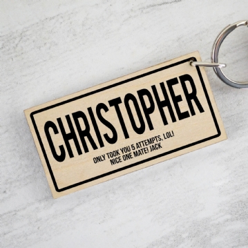 Registration Plate Personalised Name Keyring