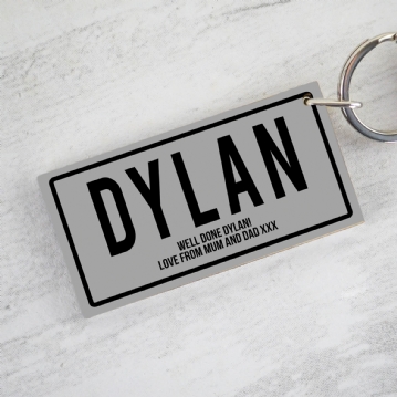 Registration Plate Personalised Name Keyring