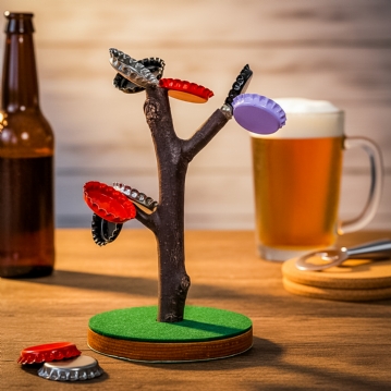 Magnetic Beer Bottle Cap Tree
