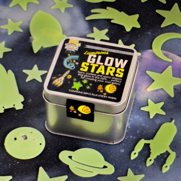Glow in the Dark Stars in a Tin