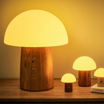 Wooden Mushroom Lamps