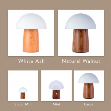 Wooden Mushroom Lamps