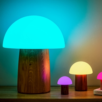 Wooden Mushroom Lamps