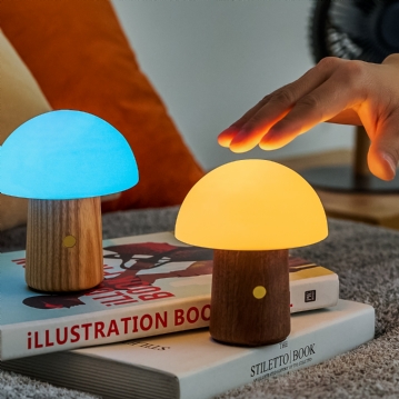 Wooden Mushroom Lamps