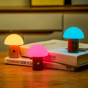 Wooden Mushroom Lamps