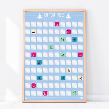 100 Yoga Poses Scratch Off Bucket List Poster