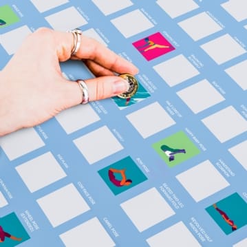 100 Yoga Poses Scratch Off Bucket List Poster